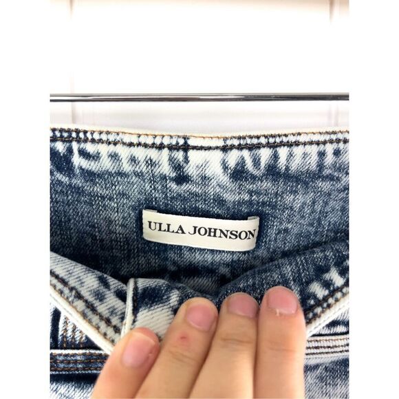 Ulla Johnson Ellis Acid Wash Wide Jeans Light Wash Size 6 Cropped - Picture 10 of 15